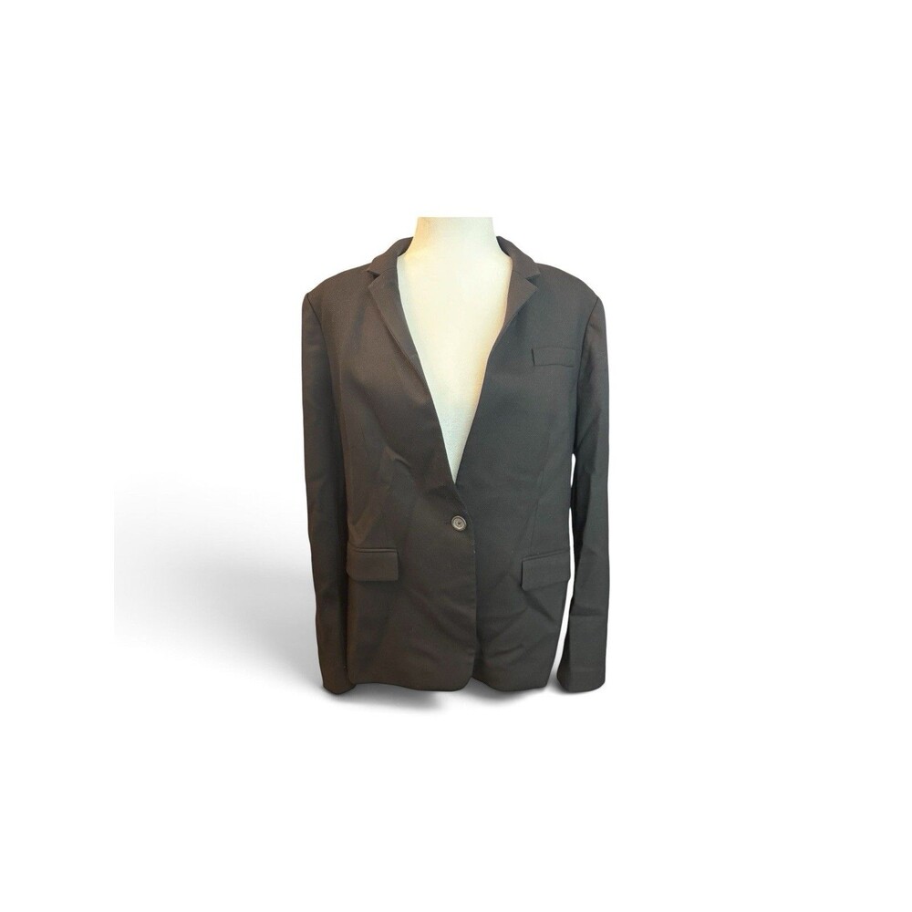J Crew Regent Blazer Womens Size 14 Black Wool Blend Stretch Classic Preppy